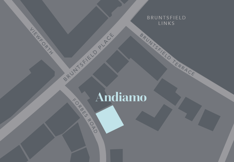 Map to Andiamo Fashion, Bruntsfield, Edinburgh